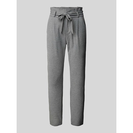 Spodnie materiałowe o kroju tapered fit z wiązanym paskiem model ‘EVA’ ze sklepu Peek&Cloppenburg  w kategorii Spodnie damskie - zdjęcie 172417602