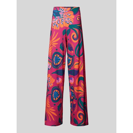 Spodnie materiałowe z wzorem na całej powierzchni ze sklepu Peek&Cloppenburg  w kategorii Spodnie damskie - zdjęcie 172417983