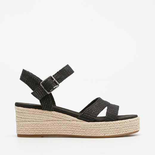 TOMS BLACK METALLIC LINEN STRIPE ze sklepu Symbiosis w kategorii Sandały damskie - zdjęcie 172418984
