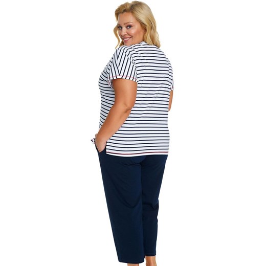 Doctor Nap bawełniana piżama damska w paski PB.5369, Kolor granatowo-biały, Rozmiar L, Doctor Nap ze sklepu Intymna w kategorii Piżamy damskie - zdjęcie 172419071