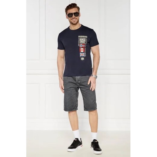 T-shirt męski Napapijri z krótkimi rękawami z bawełny 