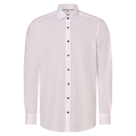 Olymp Level Five Koszula męska Mężczyźni Slim Fit Bawełna biały jednolity ze sklepu vangraaf w kategorii Koszule męskie - zdjęcie 172419882