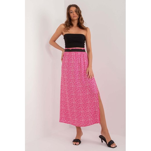 Długa spódnica z printem Sublevel ciemno różowa ze sklepu 5.10.15 w kategorii Spódnice - zdjęcie 172420261
