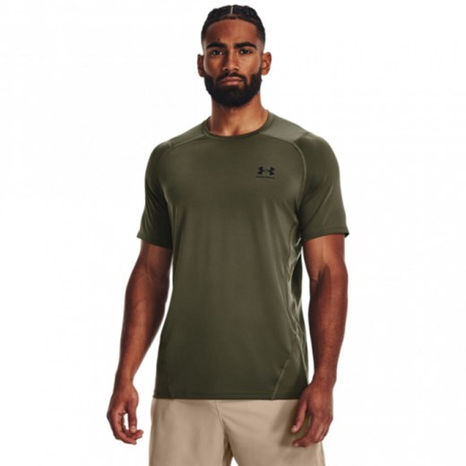 Męska koszulka treningowa Under Armour UA HG Armour Fitted SS - khaki ze sklepu Sportstylestory.com w kategorii T-shirty męskie - zdjęcie 172420470