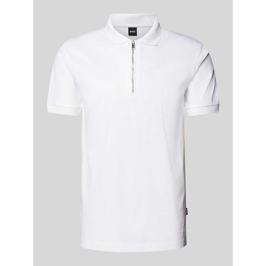 Koszulka polo o kroju slim fit z detalem z logo model ‘Polston’ ze sklepu Peek&Cloppenburg  w kategorii T-shirty męskie - zdjęcie 172420744