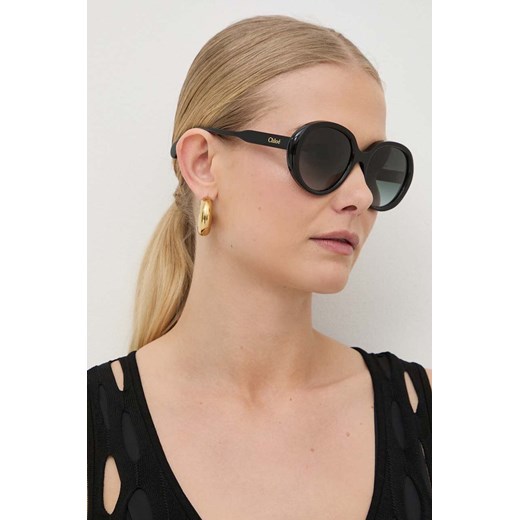 Chloé okulary przeciwsłoneczne damskie kolor czarny CH0221S ze sklepu ANSWEAR.com w kategorii Okulary przeciwsłoneczne damskie - zdjęcie 172421291