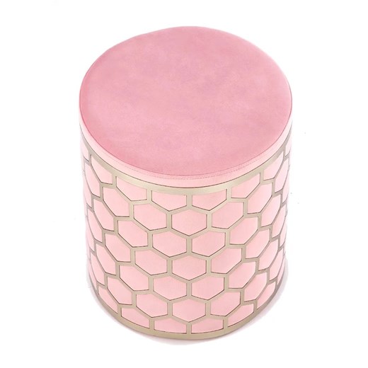 Różowa okrągła pufa - Opus Elior One Size Edinos.pl