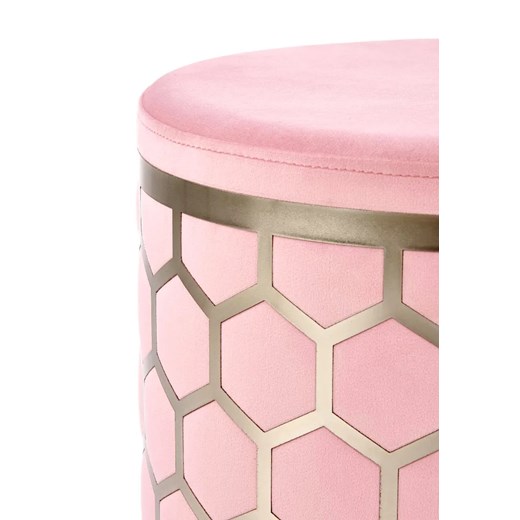 Różowa okrągła pufa - Opus Elior One Size Edinos.pl