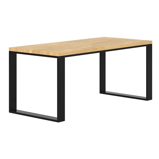 Industrialny stół z drewnianym blatem 120 x 70 - Olvo ze sklepu Edinos.pl w kategorii Stoły - zdjęcie 172421670