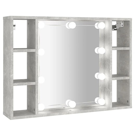 Toaletka z lustrem i półkami na biurko beton - Higa ze sklepu Edinos.pl w kategorii Toaletki - zdjęcie 172421743