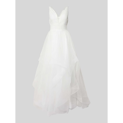 Sukienka wieczorowa z tasiemką w talii i dekoltem w serek ze sklepu Peek&Cloppenburg  w kategorii Sukienki - zdjęcie 172422444
