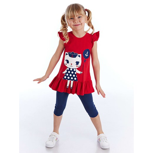 Denokids 2-częściowy zestaw &quot;Sailor Cat&quot; w kolorze czerwono-granatowym ze sklepu Limango Polska w kategorii Komplety dziewczęce - zdjęcie 172422524