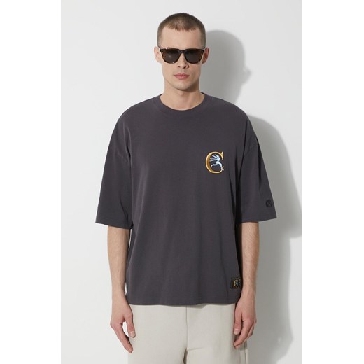 Champion t-shirt bawełniany męski kolor szary z aplikacją 219999 ze sklepu PRM w kategorii T-shirty męskie - zdjęcie 172423264
