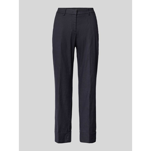 Spodnie lniane o kroju regular fit w kant model ‘KRYSTAL’ ze sklepu Peek&Cloppenburg  w kategorii Spodnie damskie - zdjęcie 172423331
