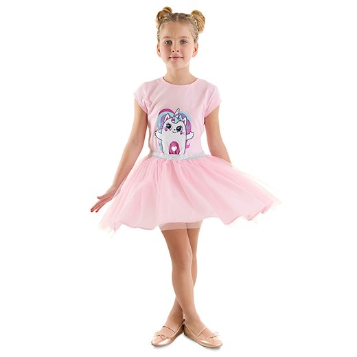 Denokids Sukienka &quot;Cute Kitty&quot; w kolorze jasnoróżowym ze sklepu Limango Polska w kategorii Sukienki dziewczęce - zdjęcie 172423620
