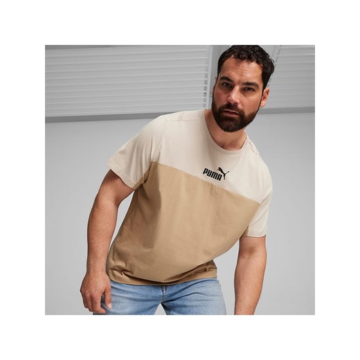 T-shirt męski Puma beżowy z krótkimi rękawami 