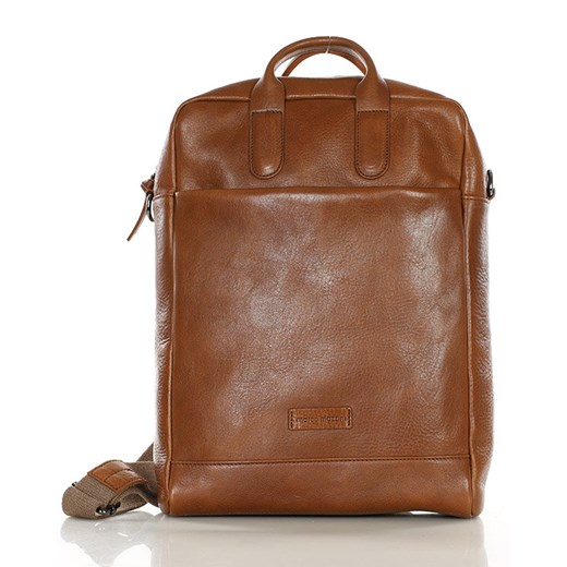 Elegancki plecak damski duży torba skórzana premium MARCO MAZZINI kamelowy ze sklepu Verostilo w kategorii Plecaki - zdjęcie 172424463