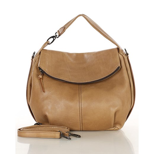 Luksusowa torebka do ręki skórzana damska premium MARCO MAZZINI beżowa ze sklepu Verostilo w kategorii Listonoszki - zdjęcie 172424473