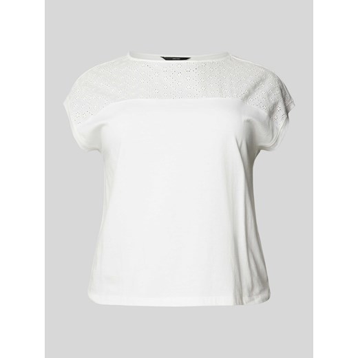T-shirt z haftem angielskim model ‘KAYA’ ze sklepu Peek&Cloppenburg  w kategorii Bluzki damskie - zdjęcie 172424931