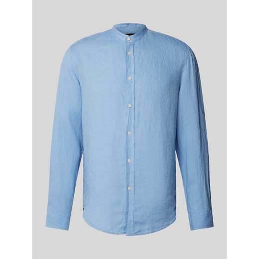 Koszula lniana o kroju regular fit ze stójką model ‘TAROK’ ze sklepu Peek&Cloppenburg  w kategorii Koszule męskie - zdjęcie 172425032