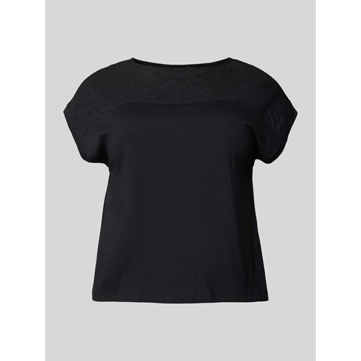 T-shirt z haftem angielskim model ‘KAYA’ ze sklepu Peek&Cloppenburg  w kategorii Bluzki damskie - zdjęcie 172425634