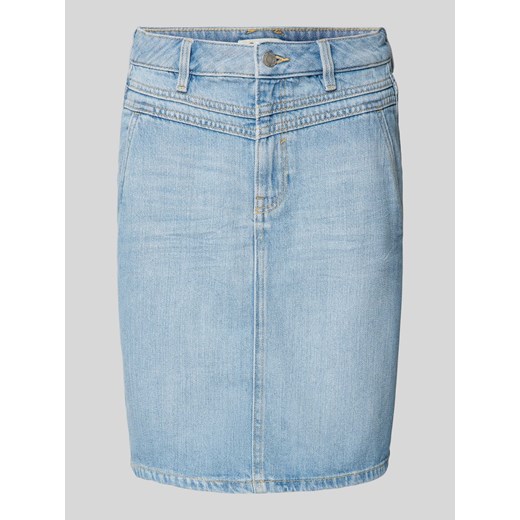 Spódnica jeansowa o długości do kolan z bocznymi,wpuszczanymi kieszeniami ze sklepu Peek&Cloppenburg  w kategorii Spódnice - zdjęcie 172425692