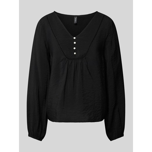 Bluzka z krótką listwą guzikową model ‘MIRA’ ze sklepu Peek&Cloppenburg  w kategorii Bluzki damskie - zdjęcie 172425720