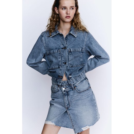 H & M - Kopertowa spódnica dżinsowa - Niebieski ze sklepu H&M w kategorii Spódnice - zdjęcie 172425844