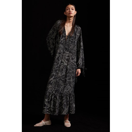 H & M - Sukienka ze sznurkiem do ściągania - Czarny ze sklepu H&M w kategorii Sukienki - zdjęcie 172425940