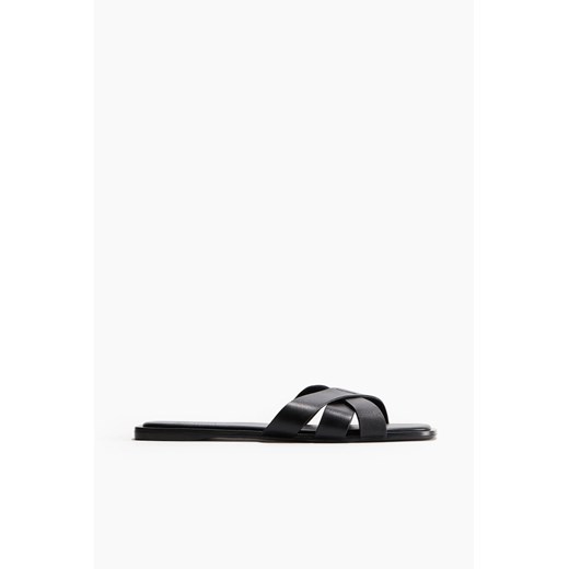 H & M - Skórzane klapki - Czarny H & M 37 H&M