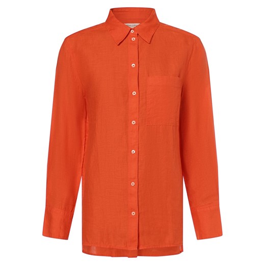 Marc O'Polo Lniana bluzka damska Kobiety len pomarańczowy jednolity ze sklepu vangraaf w kategorii Koszule damskie - zdjęcie 172426344