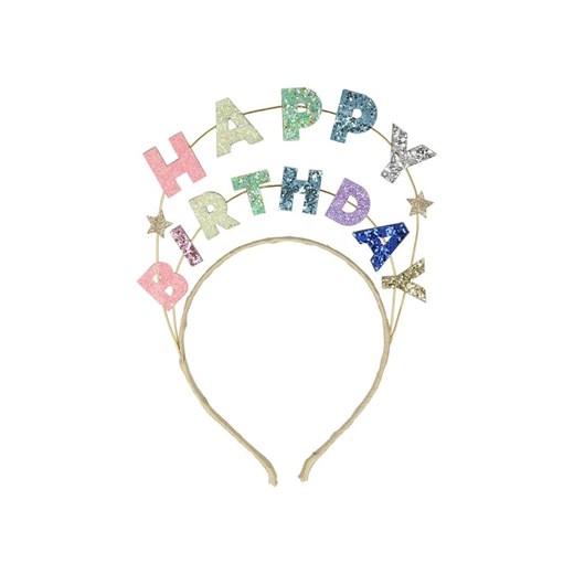 Opaska do włosów Happy Birthday brokatowa ze sklepu 5.10.15 w kategorii Opaski dziecięce - zdjęcie 172426520