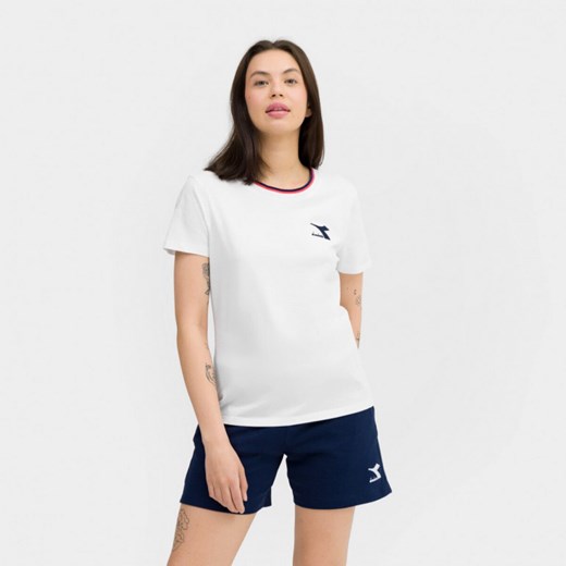 Damski t-shirt z nadrukiem Diadora T-shirt SS Tweener - biały ze sklepu Sportstylestory.com w kategorii Bluzki damskie - zdjęcie 172426621