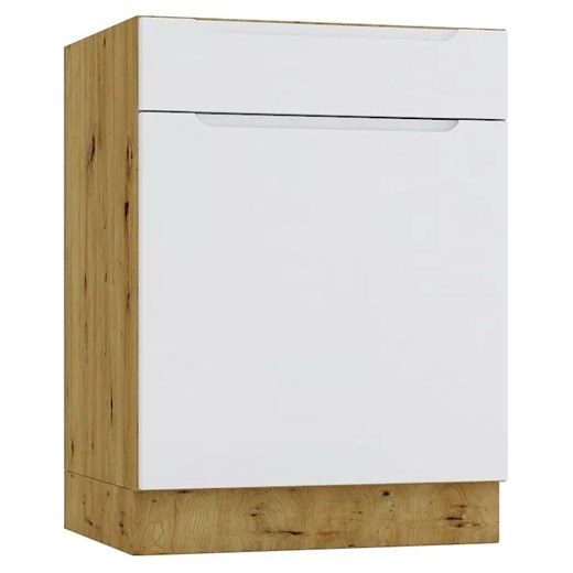 Szafka dolna z szufladą 60 cm dąb artisan + szary - Orfa 9X ze sklepu Edinos.pl w kategorii Meble kuchenne - zdjęcie 172428003
