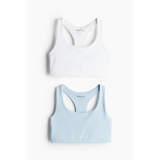 H & M - 2-pack Medium Support Sports bras - Niebieski ze sklepu H&M w kategorii Biustonosze - zdjęcie 172428683