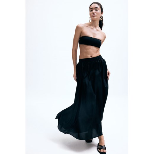 H & M - Trapezowa spódnica z jedwabiu - Czarny H & M L H&M