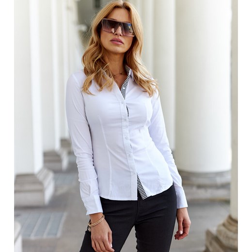 Biała koszula damska Menoza ze sklepu gemre w kategorii Koszule damskie - zdjęcie 172428810