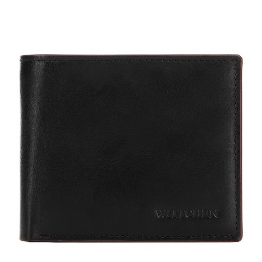 Męski portfel skórzany z brązową lamówką średni ze sklepu WITTCHEN w kategorii Portfele męskie - zdjęcie 172429033