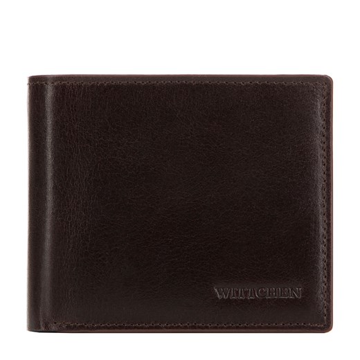 Męski portfel skórzany z brązową lamówką średni ze sklepu WITTCHEN w kategorii Portfele męskie - zdjęcie 172429034