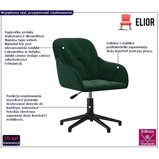 Obrotowe krzesło biurowe - Almada 10X Elior One Size Edinos.pl