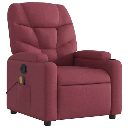 Fotel wypoczynkowy z masażem burgund - Luzof 3X Elior One Size Edinos.pl