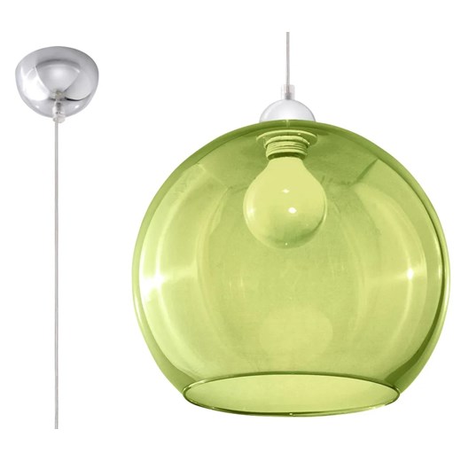 Okrągła szklana lampa wisząca E830-Bals - zielony ze sklepu Edinos.pl w kategorii Lampy wiszące - zdjęcie 172430253