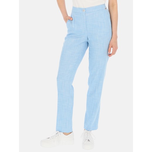 Błękitne spodnie damskie w kant Potis & Verso Dorian ze sklepu Eye For Fashion w kategorii Spodnie damskie - zdjęcie 172431283