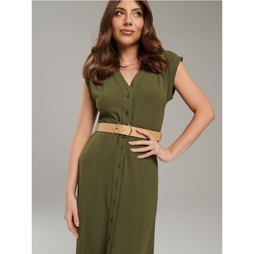 Sinsay - Sukienka midi - zielony ze sklepu Sinsay w kategorii Sukienki - zdjęcie 172433204