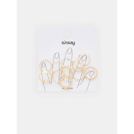 Sinsay - Pierścionki 11 pack - złoty ze sklepu Sinsay w kategorii Pierścionki - zdjęcie 172433250