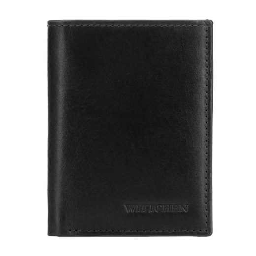 Męski portfel skórzany z brązową lamówką mały pionowy ze sklepu WITTCHEN w kategorii Portfele męskie - zdjęcie 172434540