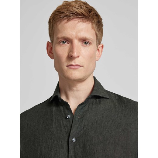 Koszula lniana o kroju slim fit z kołnierzykiem typu cutaway Profuomo 43 Peek&Cloppenburg