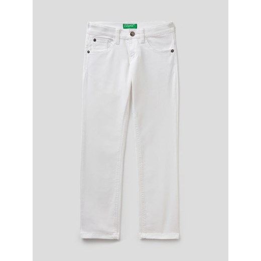 Benetton Spodnie chino w kolorze białym 160 wyprzedaż Limango Polska