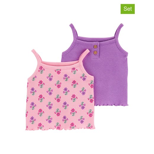 carter&apos;s Topy (2 szt.) w kolorze jasnoróżowo-fioletowym ze sklepu Limango Polska w kategorii Koszulki niemowlęce - zdjęcie 172437091