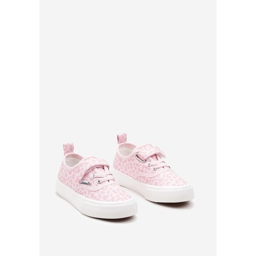 Różowo-Białe Tenisówki przed Kostkę z Rzepem i Wiązaniem Marimona 29 born2be.pl okazja